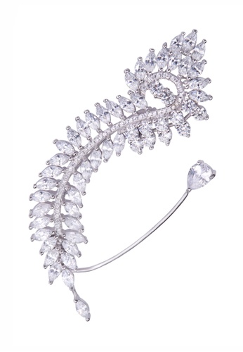 SHANTAL JEWELRY grey and white and silver Cubic Zirconia Silver Crystal Brooch SH814AC97KMCSG_1