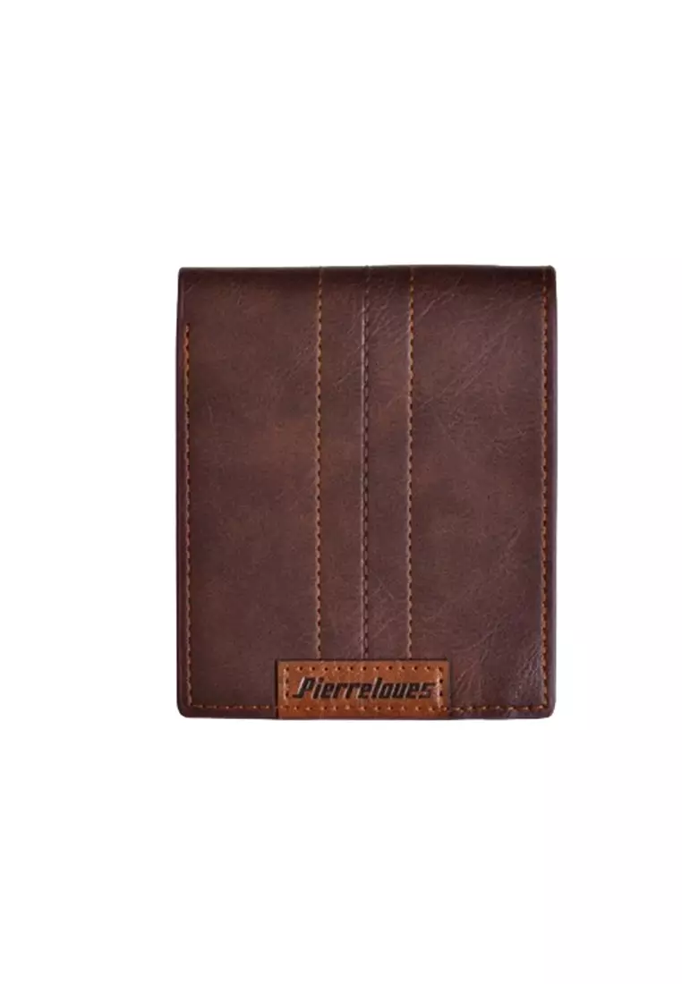 Dompet Lipat Pria Pendek Wallet Bahan Kulit PU Leather Premium BAEOS ORIGINAL - Brown
