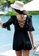 YG Fitness black Lace Stitching Straps One-Piece Swimsuit 52ACEUS9E5B8DFGS_3