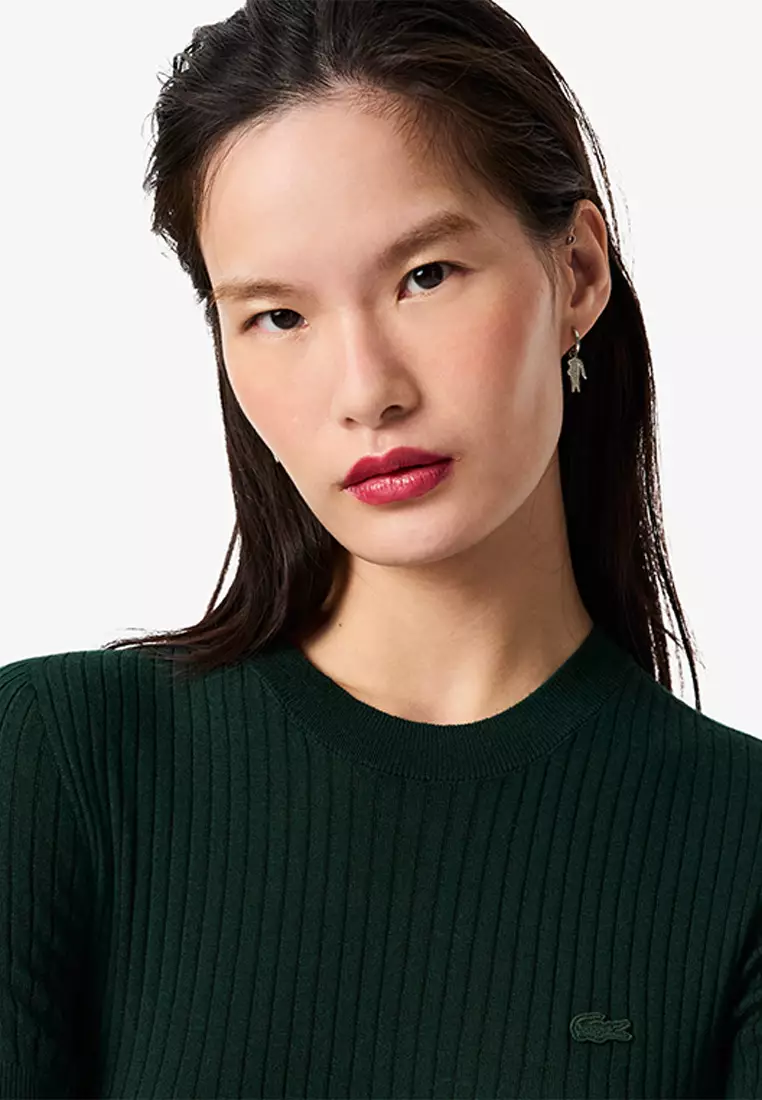 Short Sleeved Merino Wool Rib Knit Sweater