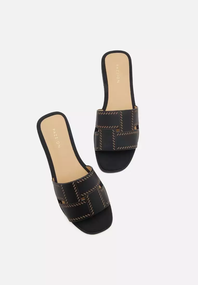 Alouette Woven Leather Slides