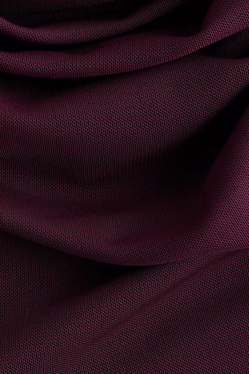 One-shoulder mesh top