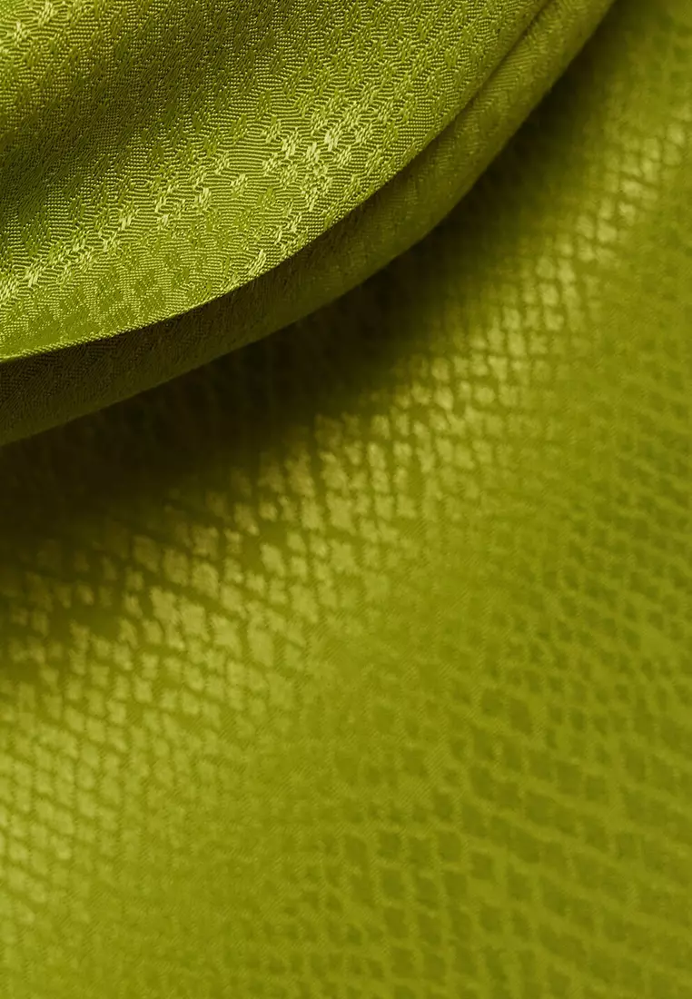 Satin Texture Dress With Draped Neck