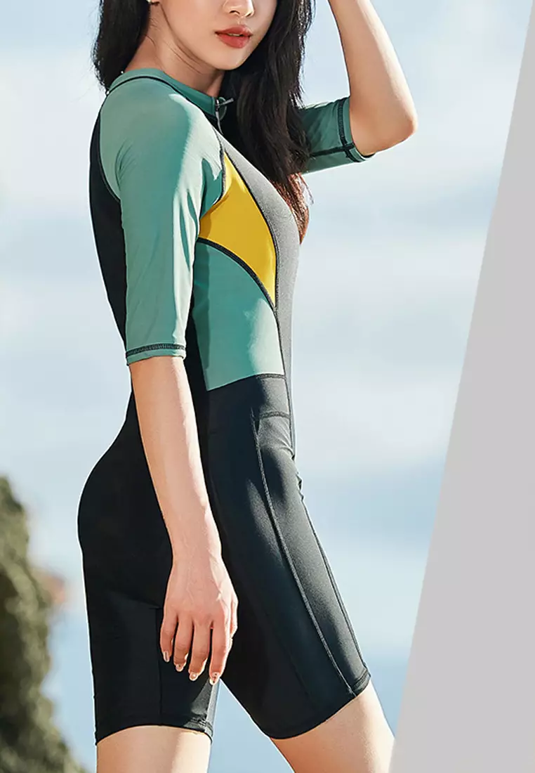 Mid clearance sleeve swimsuits