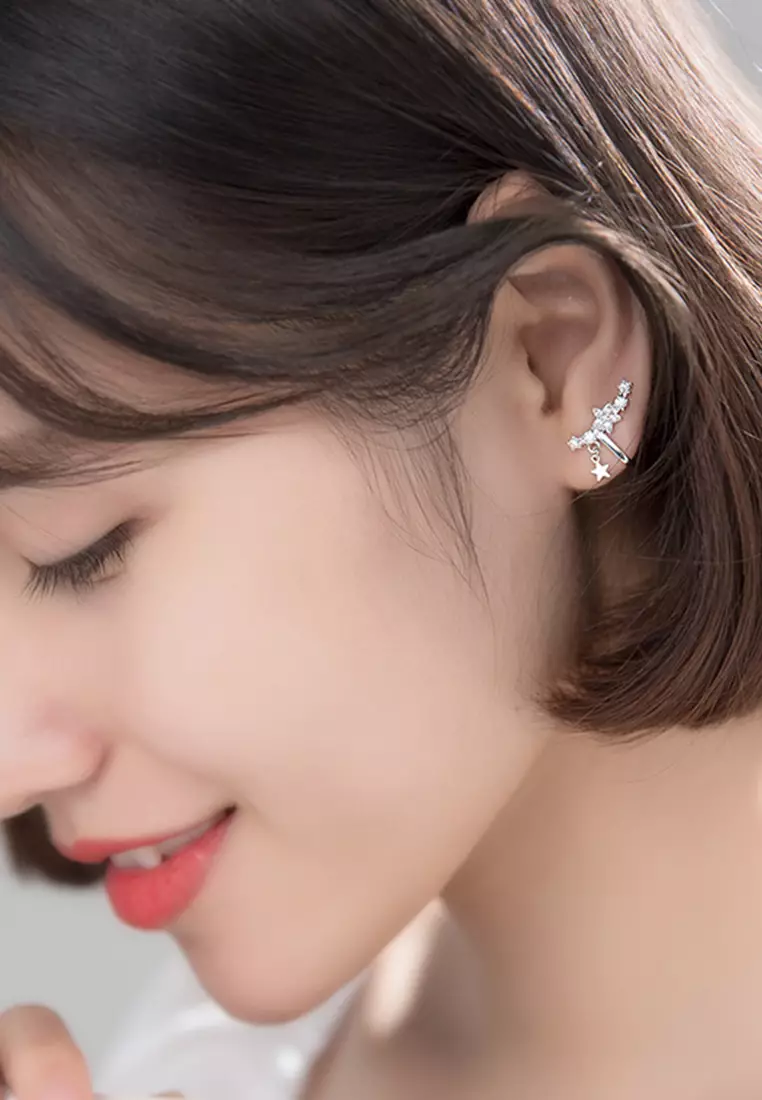 925 Silver Drop Star Ear Cuff JW AR-G5937