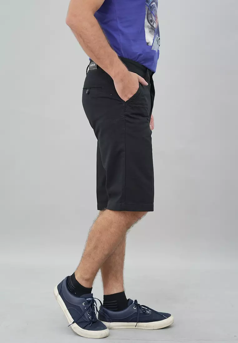 LGS - Celana Chinos Pendek Pria Warna Hitam CSS.787.054.003.C