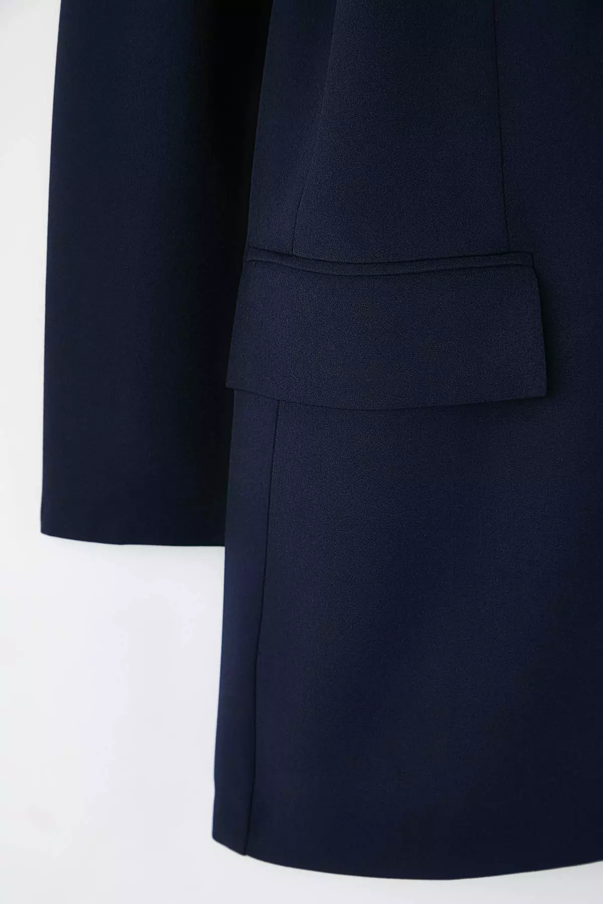 Navy Blue Regular Lined Double Breasted Closure Woven Plus Size Blazer Jacket Tbbaw25Ag00022