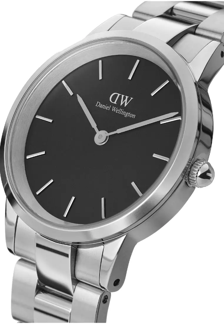 Iconic Link 28mm Watch Black dial Link strap Sliver Female watch Ladies watch Watch for women DW