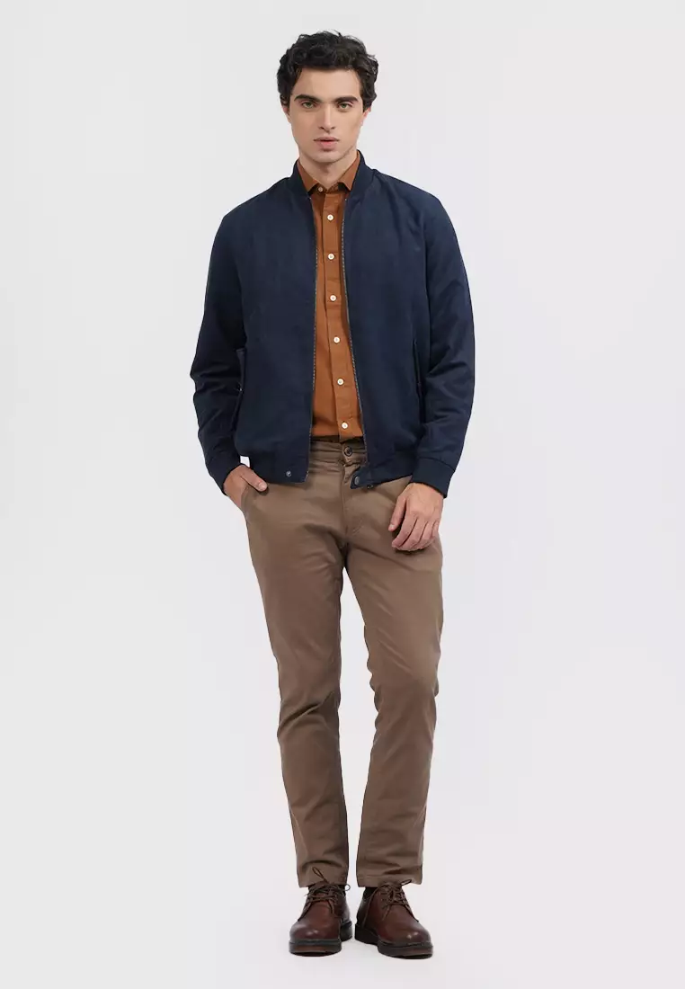 Cut & Sewn Bomber Suede Jacket