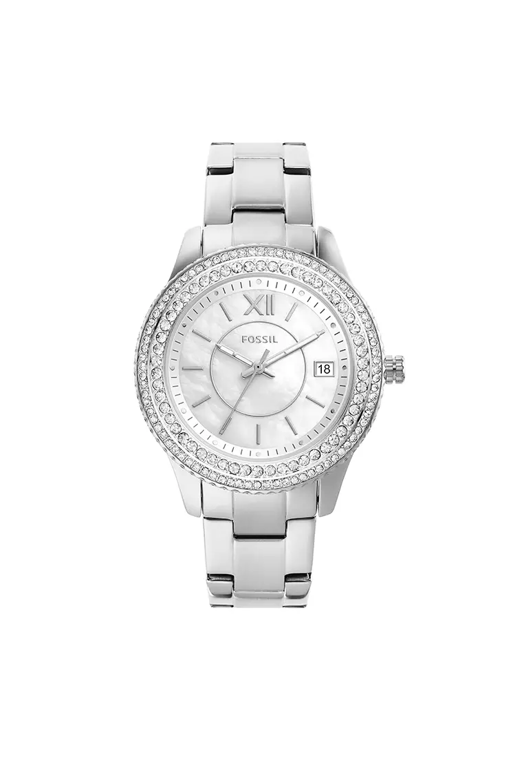 Fossil stella hot sale watch silver