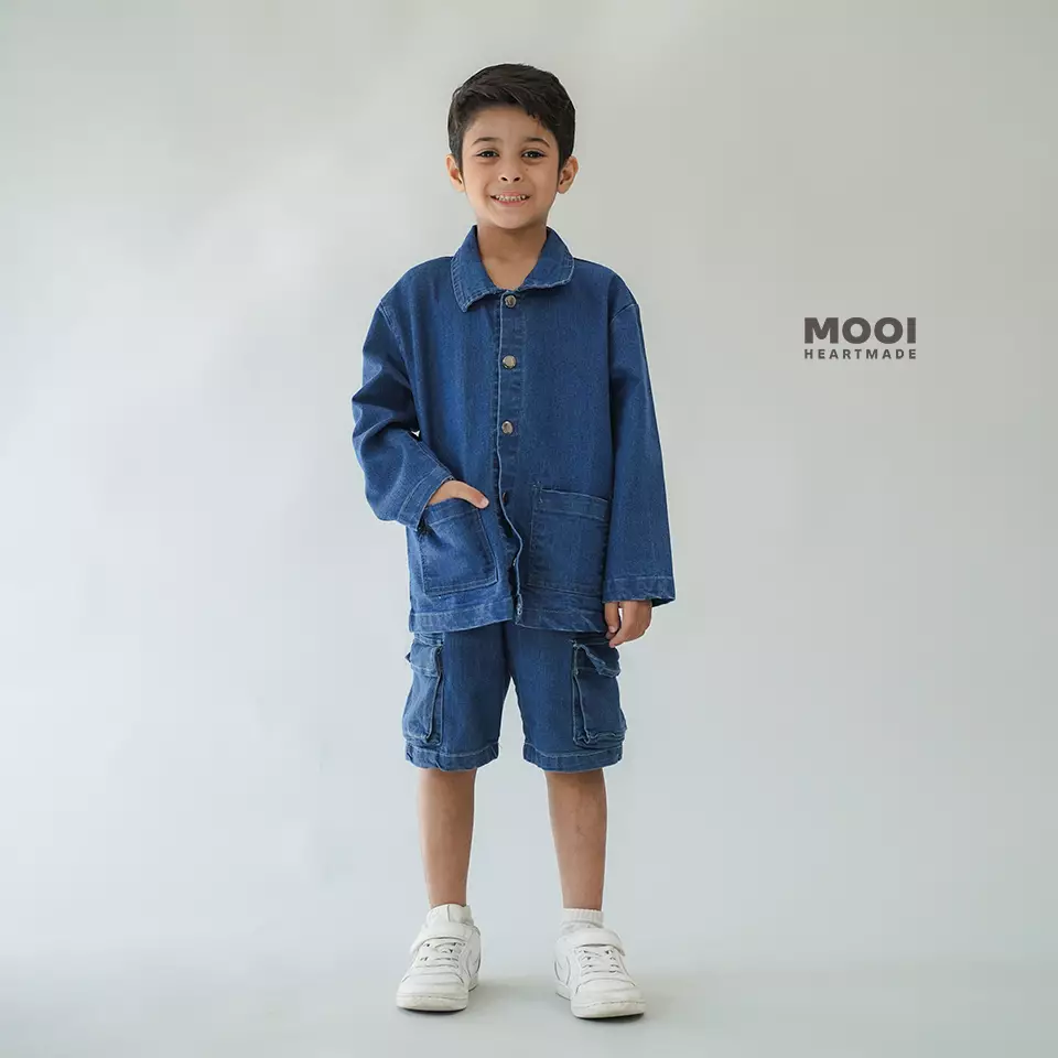 Mooi Jaket Jeans Anak Naka Denim Jacket - Dark Blue