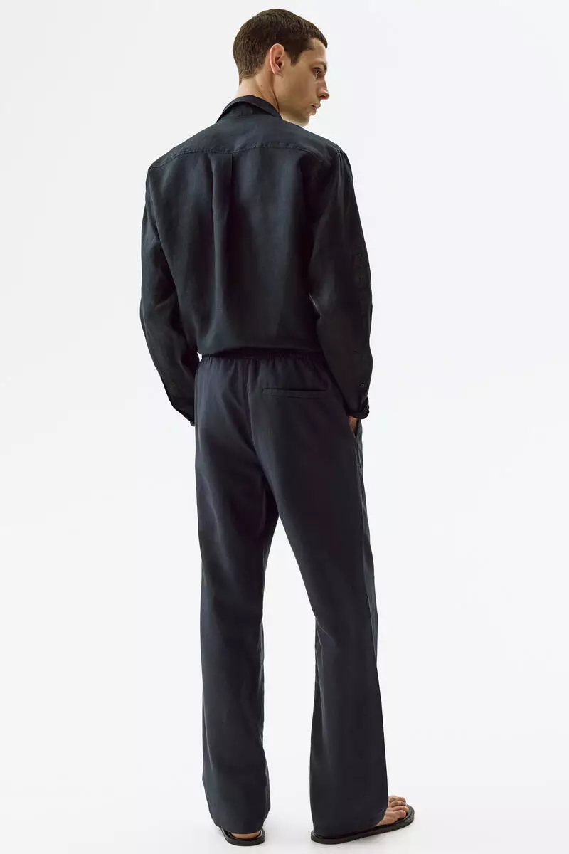 Regular Fit Linen-blend trousers