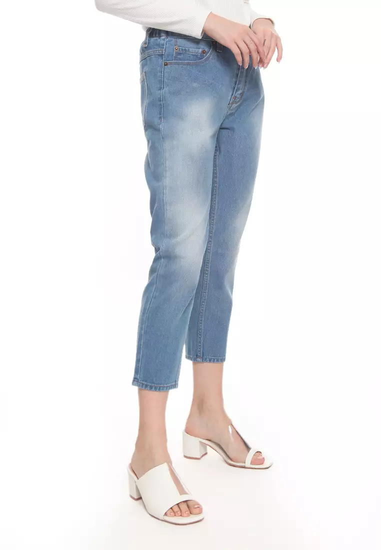 Mom Jeans Washed Light Blue MJ2007