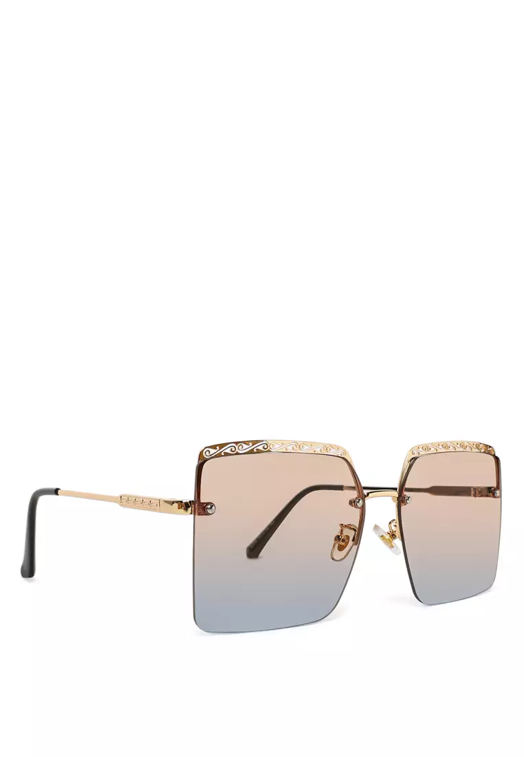 Ombre Tinted Funky Sunglasses In Blush/Blue