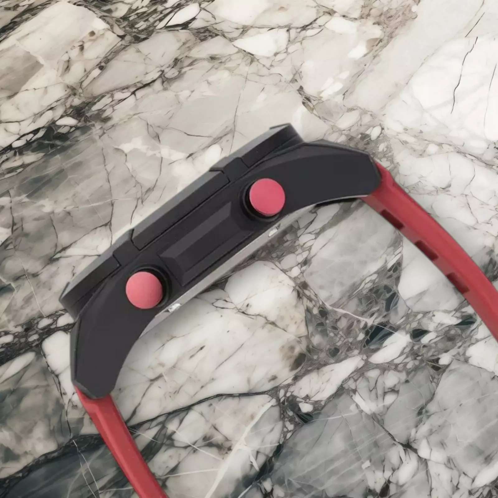 Alexandre christie 9371 Karet Merah Ring Hitam Digital Cowok