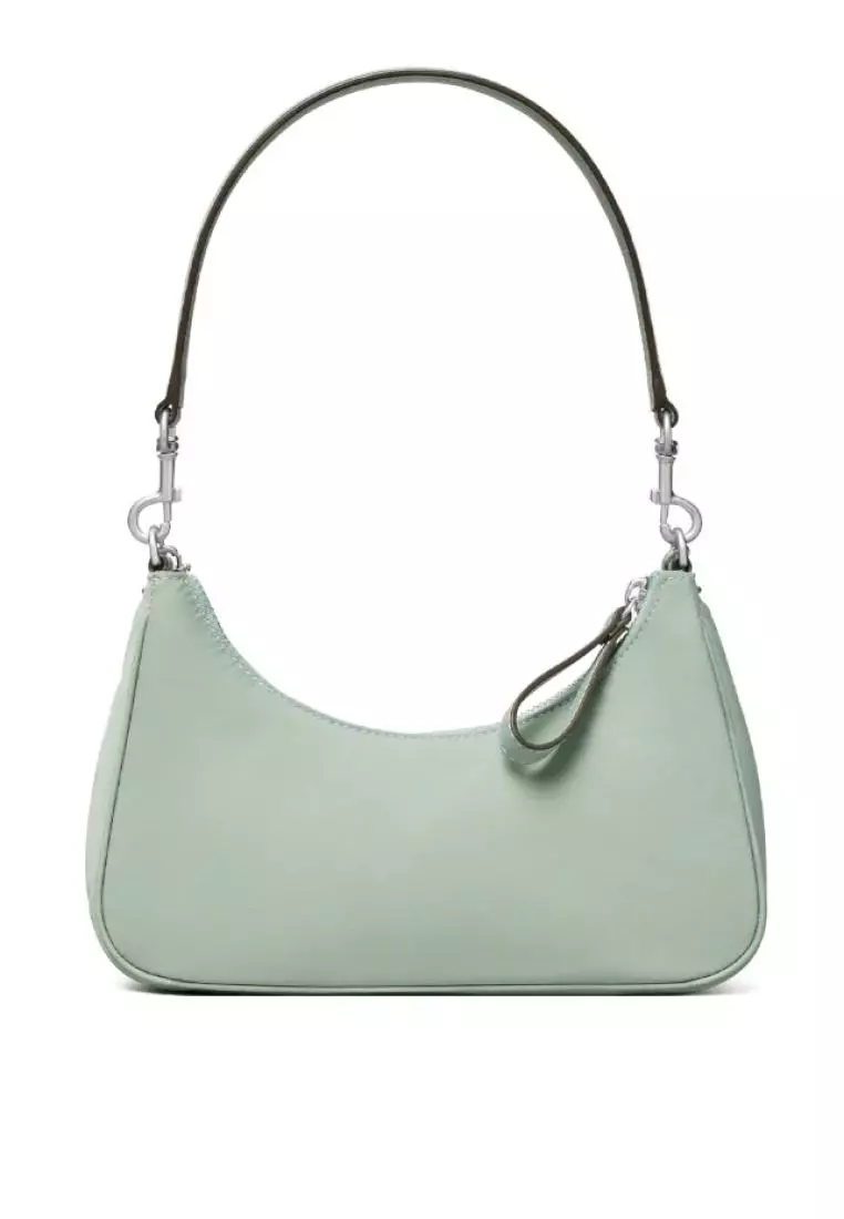 Tory Burch Mercer Shoulder Bag Small Nylon Celadon