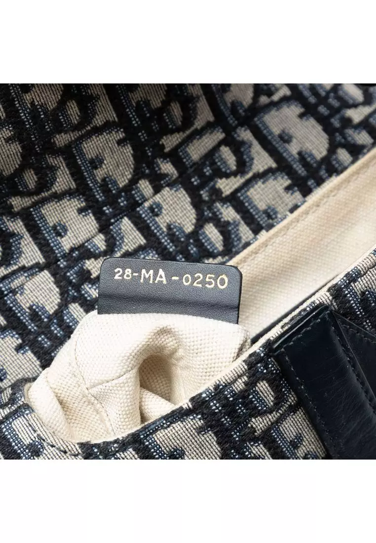 Pre-Loved Dior Mini Oblique Canvas Saddle Bag