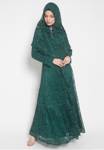 Jual Kasa Heritage Zuhaira Dress Dark Green Original Zalora Indonesia