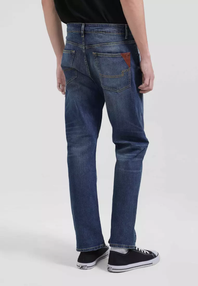 Emba Denim - Arran Celana Panjang Pria Denim Regular Fit Warna Heavy Stone Medium