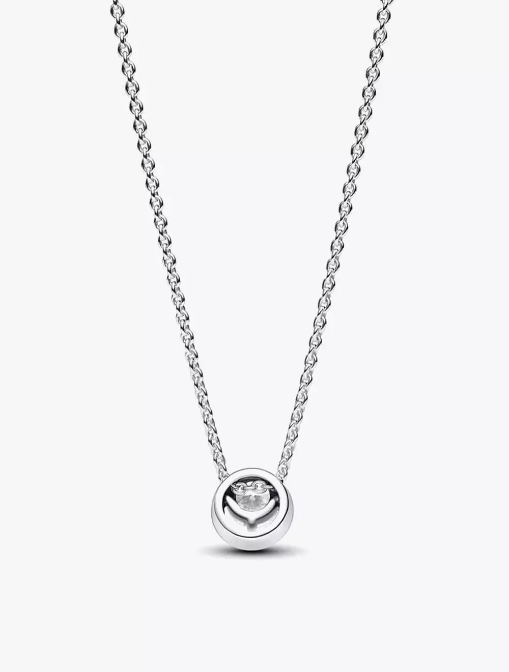 Sterling silver collier with clear cubic zirconia