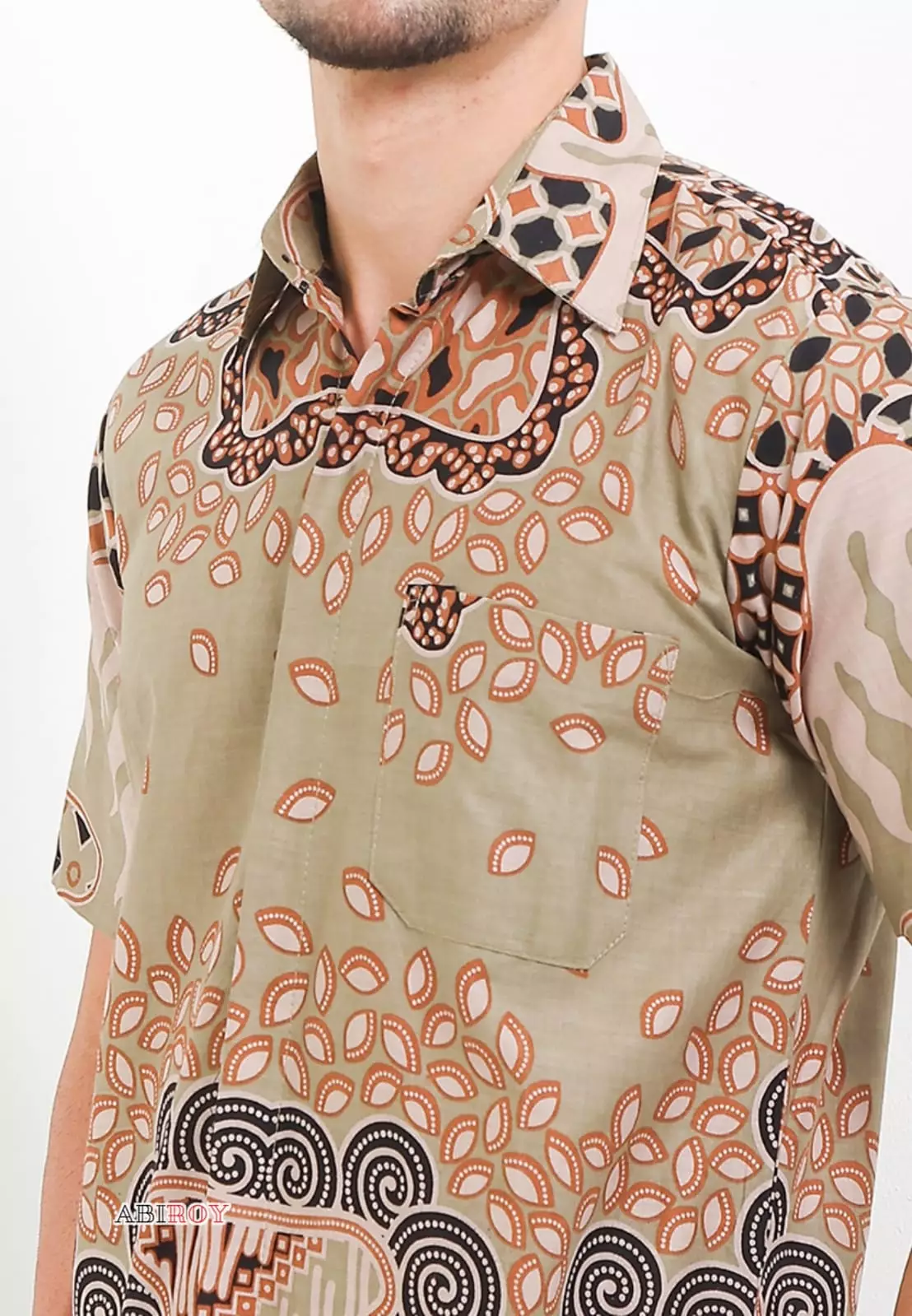 Wirts Mint Kemeja Batik Pria Premium Slimfit Lengan Pendek NLN