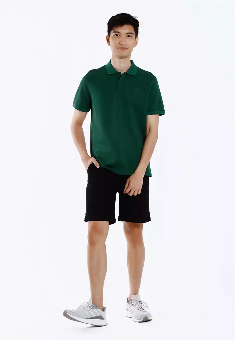 Forest Mens Stretchable Cotton Slim Fit Polo Tee - 23961-40DarkGreen