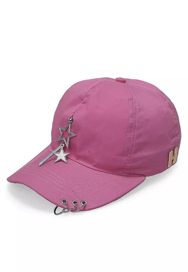 Drsh Topi Baseball Unisex Casual Sport Motive Stars Adjustable Material Cotton ORIGINAL - Pink