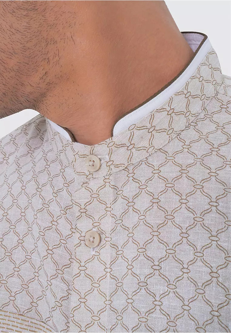 MOC Kemeja Koko Lengan Pendek Pria ABBAS - WHITE