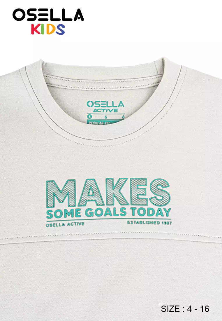 [NEW] Osella Kids Active Cut & Sewn Sweater In Light Grey 2212400193 | Sweater Anak Laki-Laki