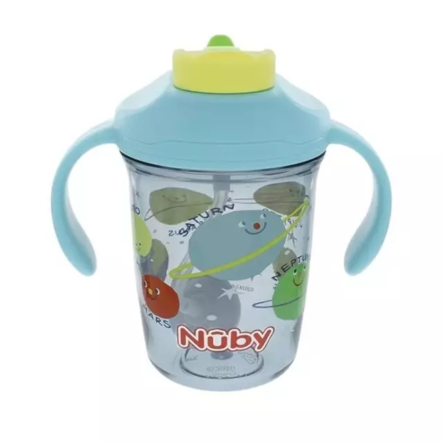 Nuby 2 Handle Multifunction Flip-It Cup 240ml Birds - Botol Minum Anak BPA Free 2 in 1 12M+