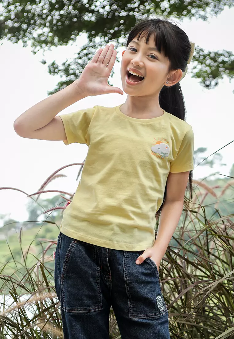 Kaos Anak Perempuan Kuning/ Girls T-Shirt Yellow/ Rjg Holiday Essentials