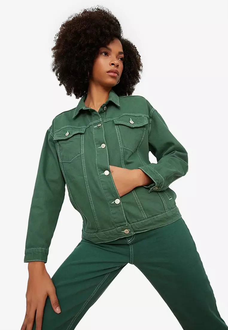 Green jean top jackets