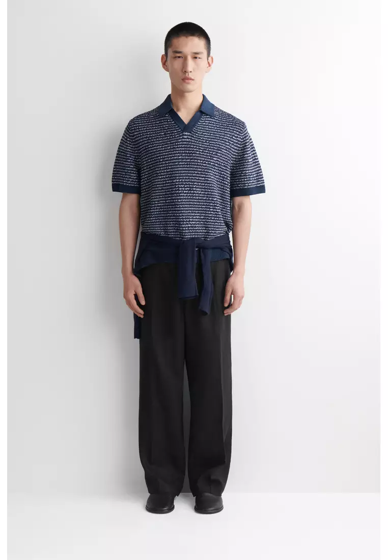 OPEN-KNIT POLO SHIRT