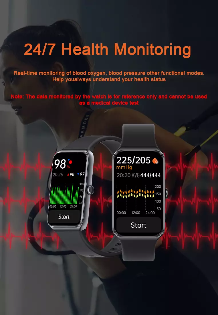 SmartBand C82 SmartWatch Multi-Sport Layar Terang 1.47'' Bluetooth Fitness Tracker Jam Pintar white