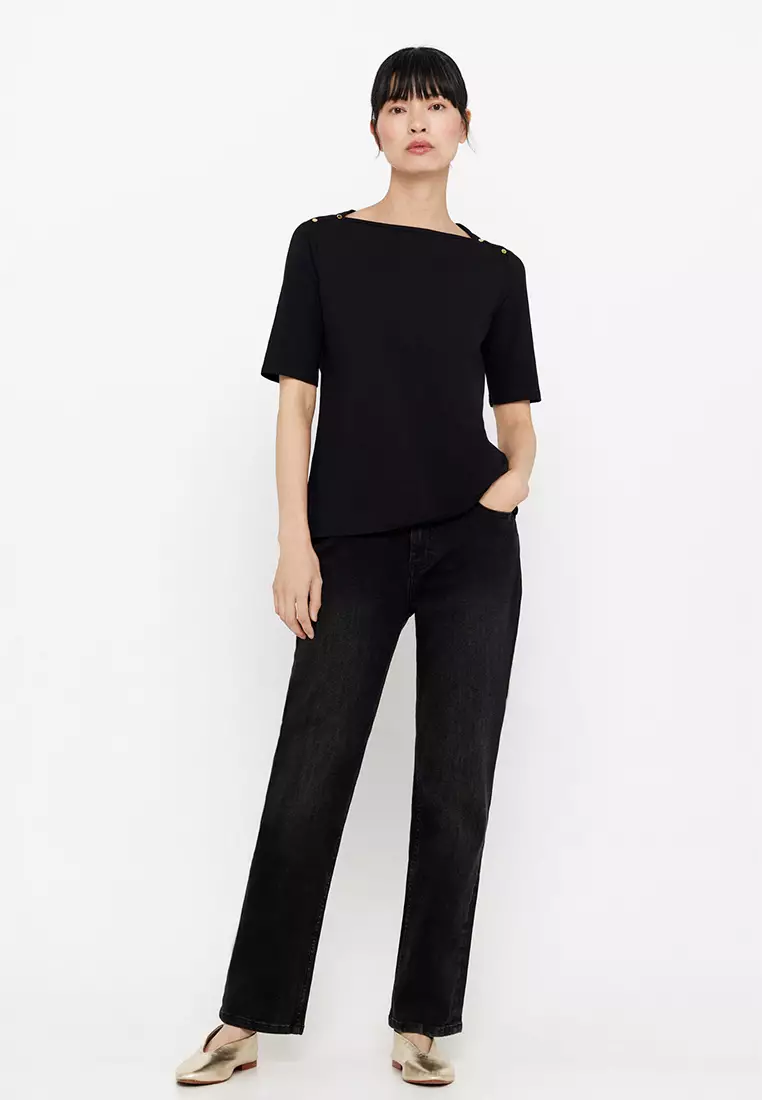 Basic Boat Neckline T-Shirt