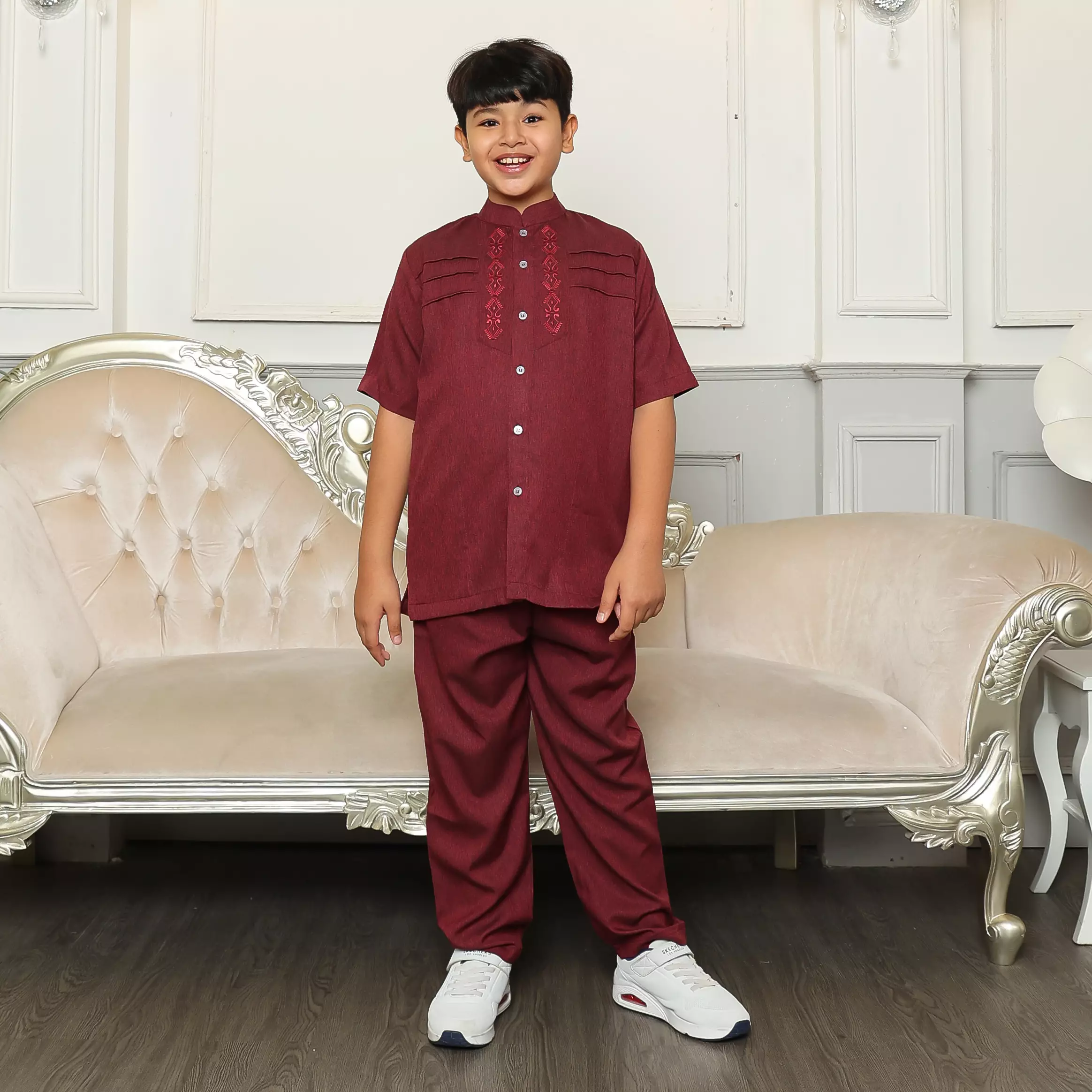 Baju Koko Anak Sarimbit KKA 38 Maroon