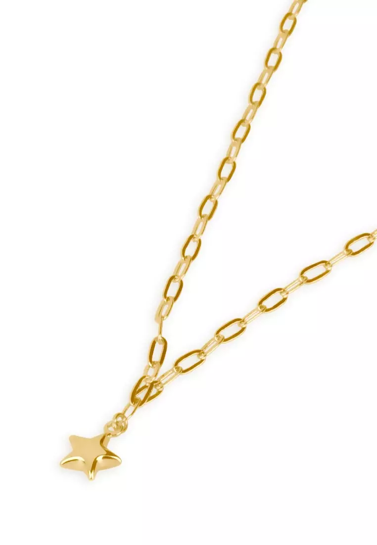 Star Clip Necklace 14k Gold