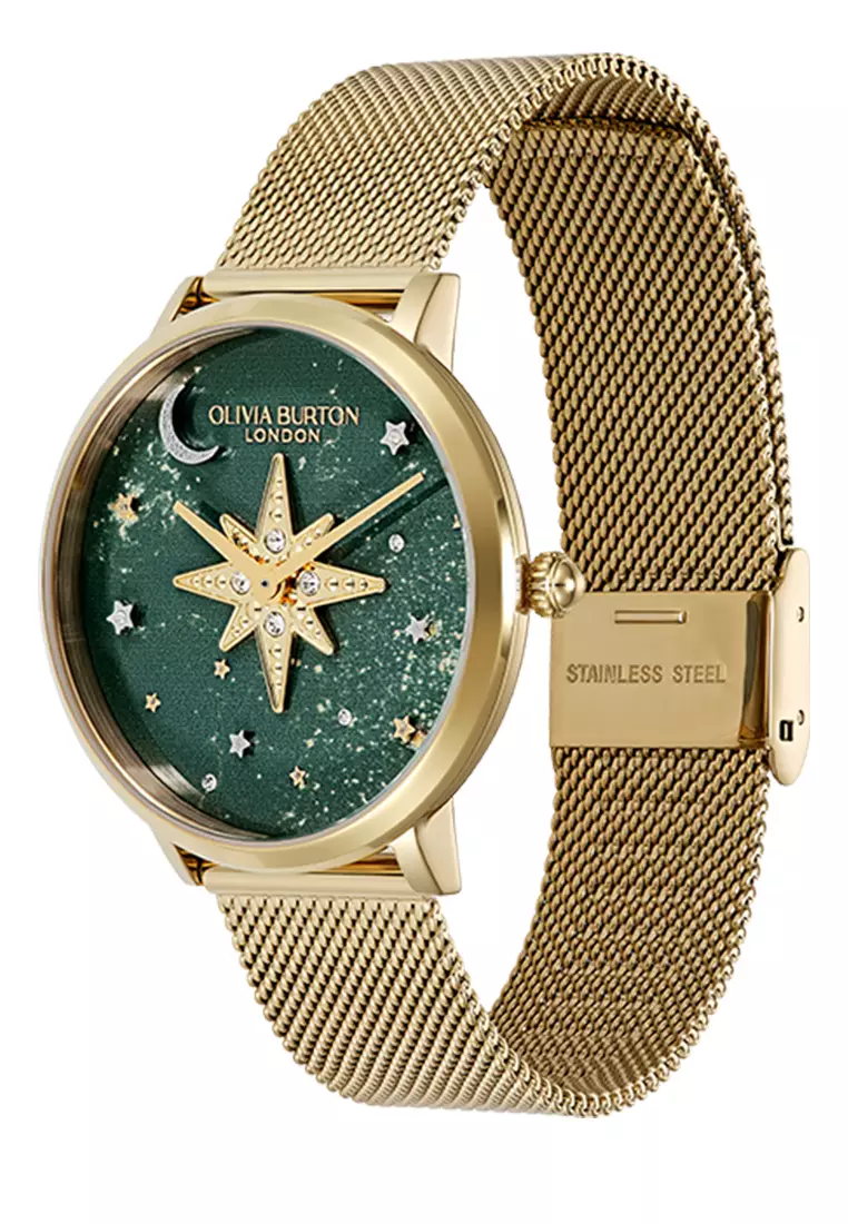 Olivia Burton Signature Celestial Nova Forest Green Nebulae & GP Dial, GP Case, GP Mesh 35mm - 24000323