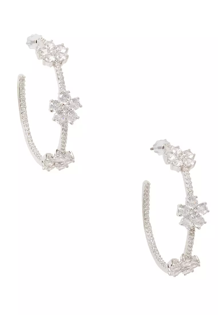 Buy Kate Spade Kate Spade Gleaming Gardenia Flower Hoops Earrings