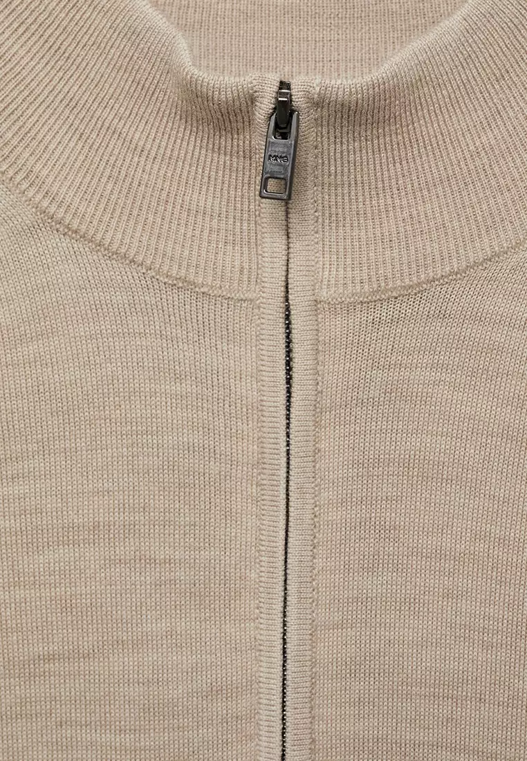 Perkins-Neck Sweater with Zip