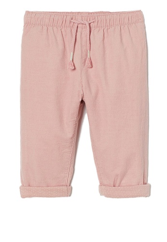 H&M pink Lined Corduroy Trousers 8D9BAKA2FB0CC9GS_1