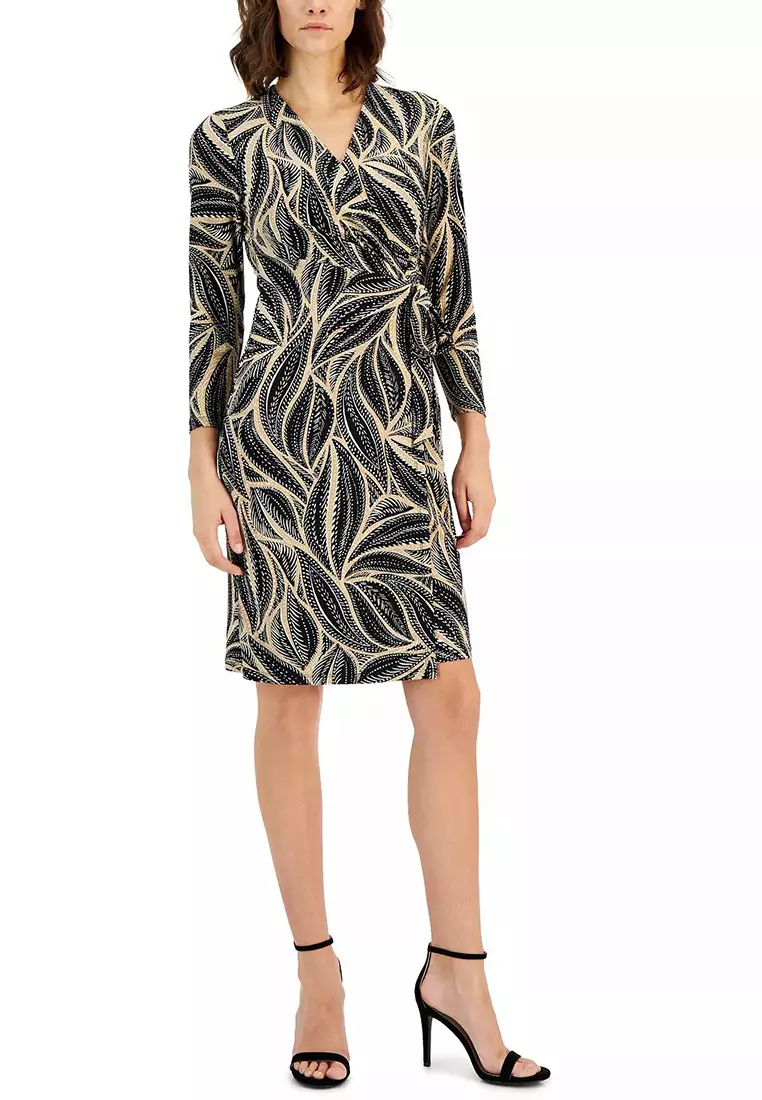 Anne klein outlet faux wrap dress