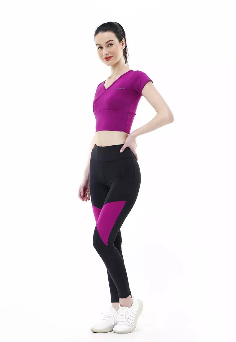 Jovita One Set Atasan Bawahan Baju Senam Aerobik Relaxed Fit - Ungu Muda