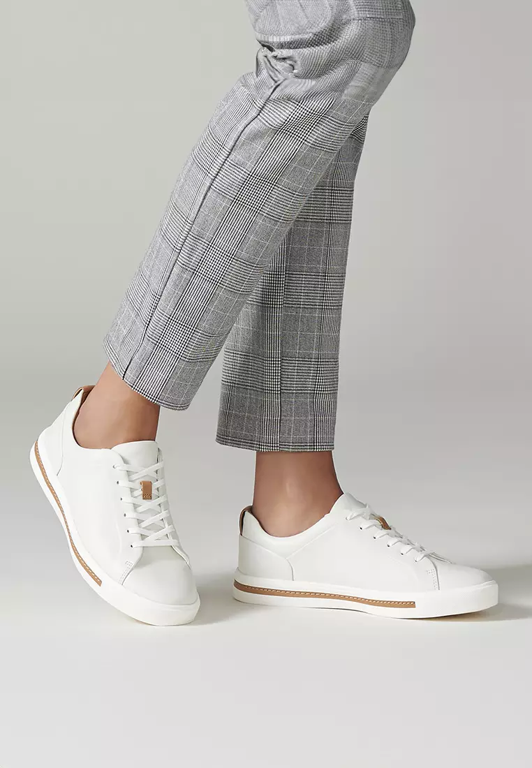 Un Maui Lace White Leather Womens Sport Shoes