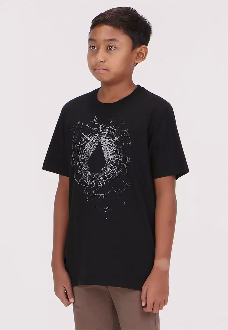 YRG CRACKED STONE SHORT SLEEVE TEE BLACK