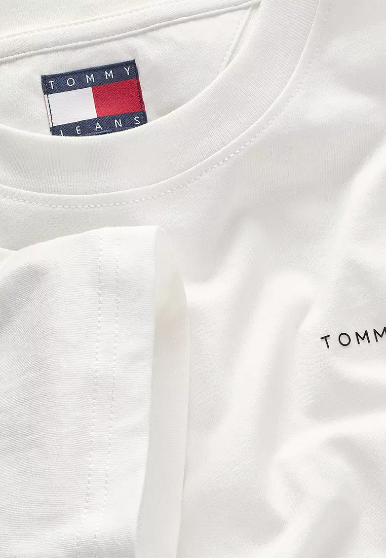 Linear Logo Slim Crew Neck T-Shirt - Tommy Jeans