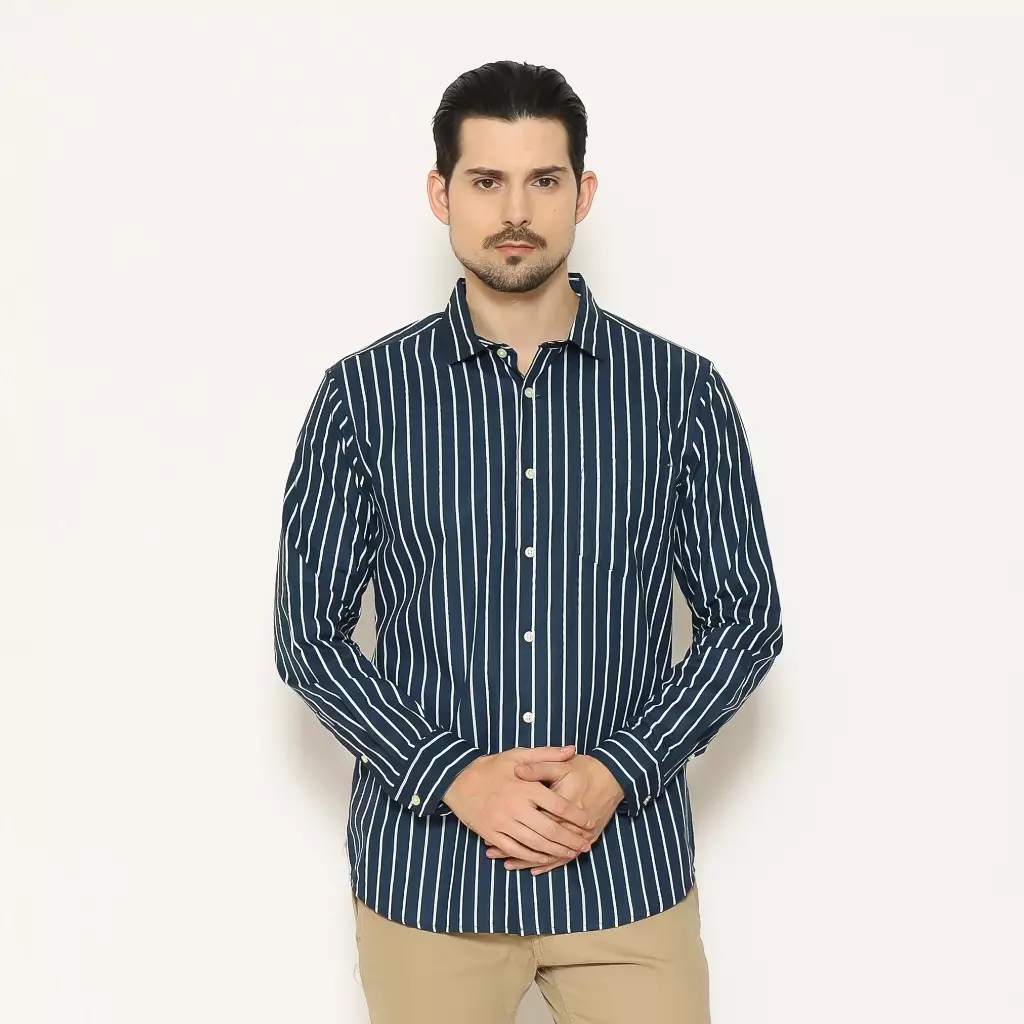 AMK Kemeja Pria Lengan Panjang SHP Montana L/S Navy Blue