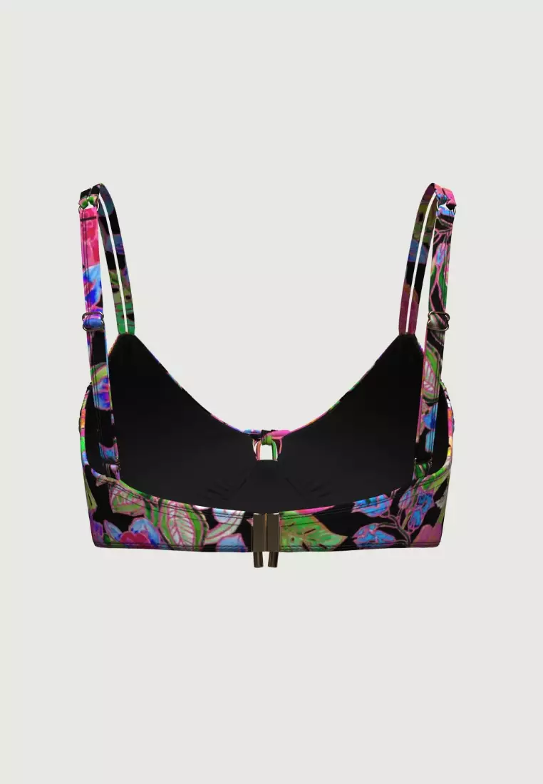 Tropadelic Island Black Plus Cup Tie Front Bikini Top
