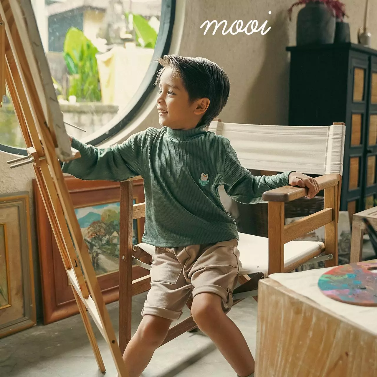 Mooi Atasan Anak Turtle Neck Top - Marigold