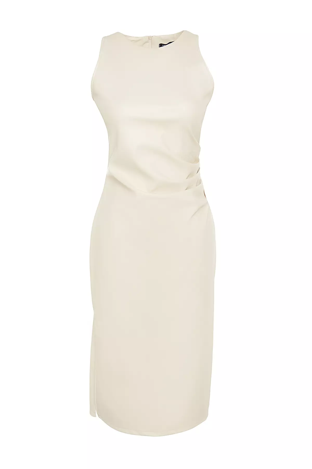 White pleather dress shop